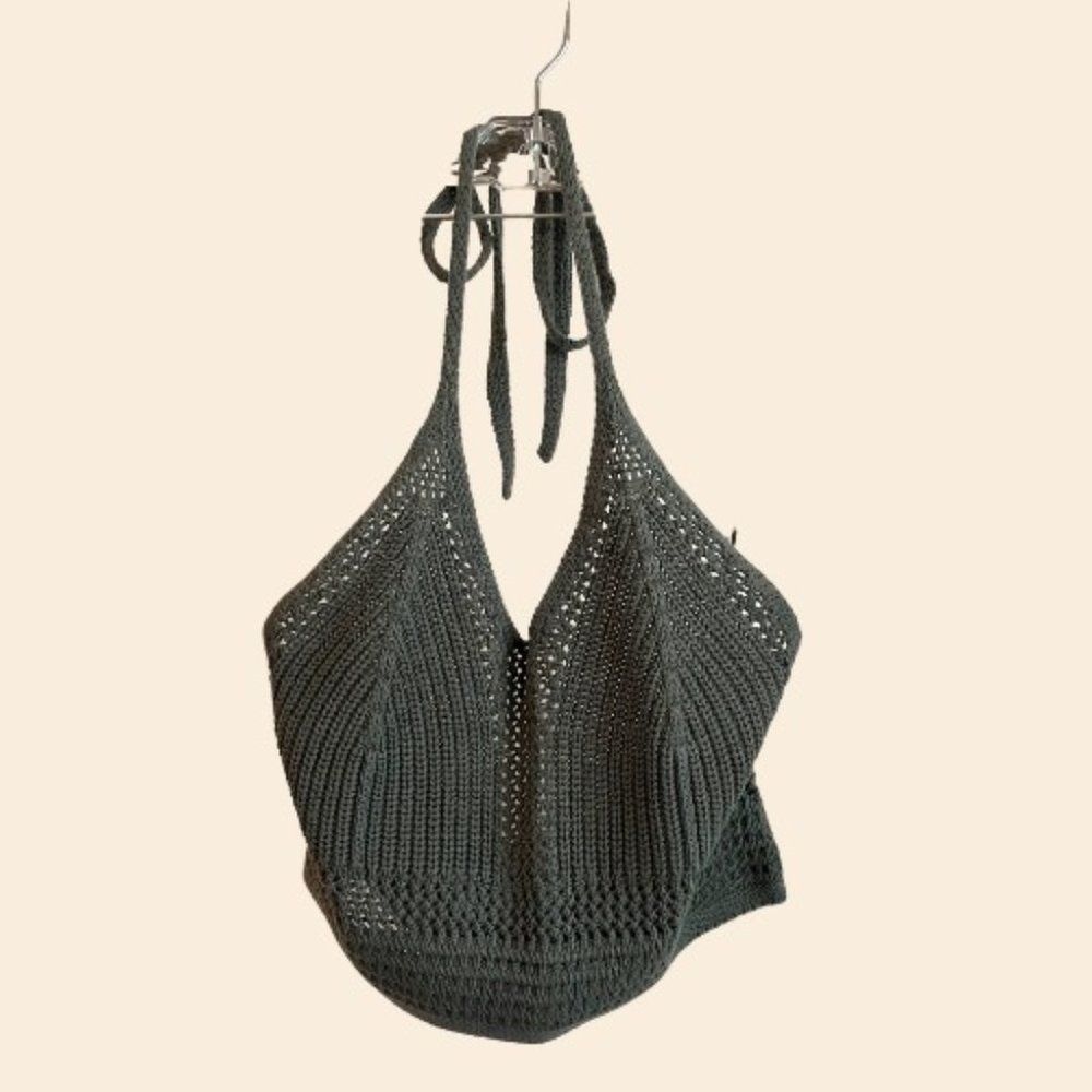 Aerie Crochet Halter Crop Top